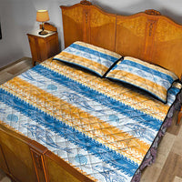 Anguilla Dolphins Pattern Quilt Bed Set Orange And Blue