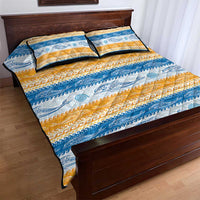 Anguilla Dolphins Pattern Quilt Bed Set Orange And Blue