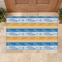 Anguilla Dolphins Pattern Rubber Doormat Orange And Blue