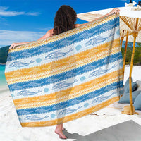 Anguilla Dolphins Pattern Sarong Orange And Blue