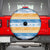 Anguilla Dolphins Pattern Spare Tire Cover Orange And Blue