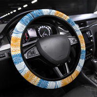 Anguilla Dolphins Pattern Steering Wheel Cover Orange And Blue