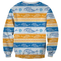 Anguilla Dolphins Pattern Sweatshirt Orange And Blue