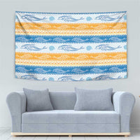 Anguilla Dolphins Pattern Tapestry Orange And Blue