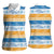 Anguilla Dolphins Pattern Women Sleeveless Polo Shirt Orange And Blue