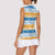 Anguilla Dolphins Pattern Women Sleeveless Polo Shirt Orange And Blue