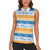 Anguilla Dolphins Pattern Women Sleeveless Polo Shirt Orange And Blue