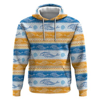Anguilla Dolphins Pattern Zip Hoodie Orange And Blue