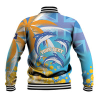 Personalised Anguilla 3 Dolphins Baseball Jacket Summer Stylized