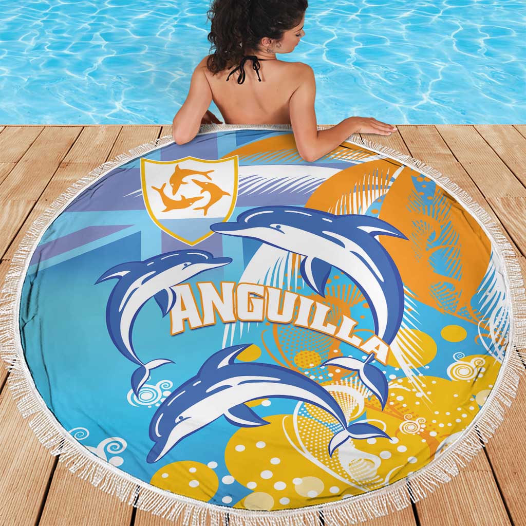 Anguilla 3 Dolphins Beach Blanket Summer Stylized