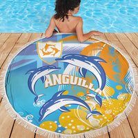 Anguilla 3 Dolphins Beach Blanket Summer Stylized