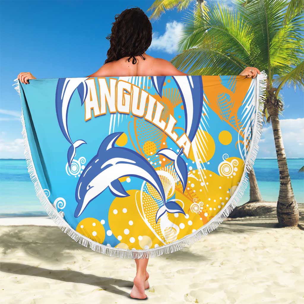 Anguilla 3 Dolphins Beach Blanket Summer Stylized