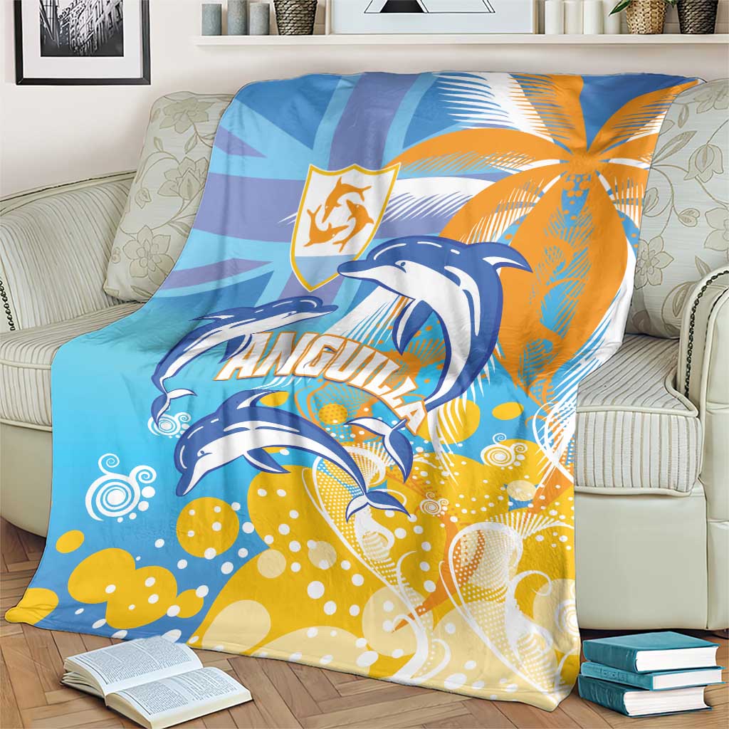 Anguilla 3 Dolphins Blanket Summer Stylized
