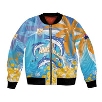 Personalised Anguilla 3 Dolphins Bomber Jacket Summer Stylized