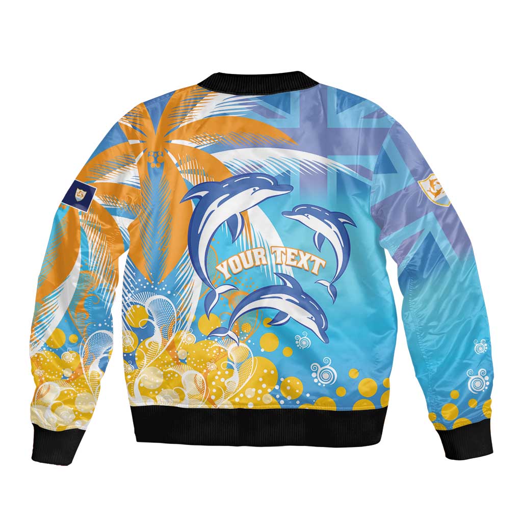 Personalised Anguilla 3 Dolphins Bomber Jacket Summer Stylized
