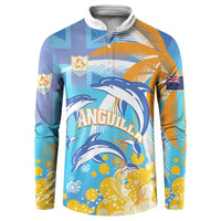 Personalised Anguilla 3 Dolphins Button Sweatshirt Summer Stylized