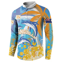 Personalised Anguilla 3 Dolphins Button Sweatshirt Summer Stylized