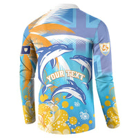 Personalised Anguilla 3 Dolphins Button Sweatshirt Summer Stylized