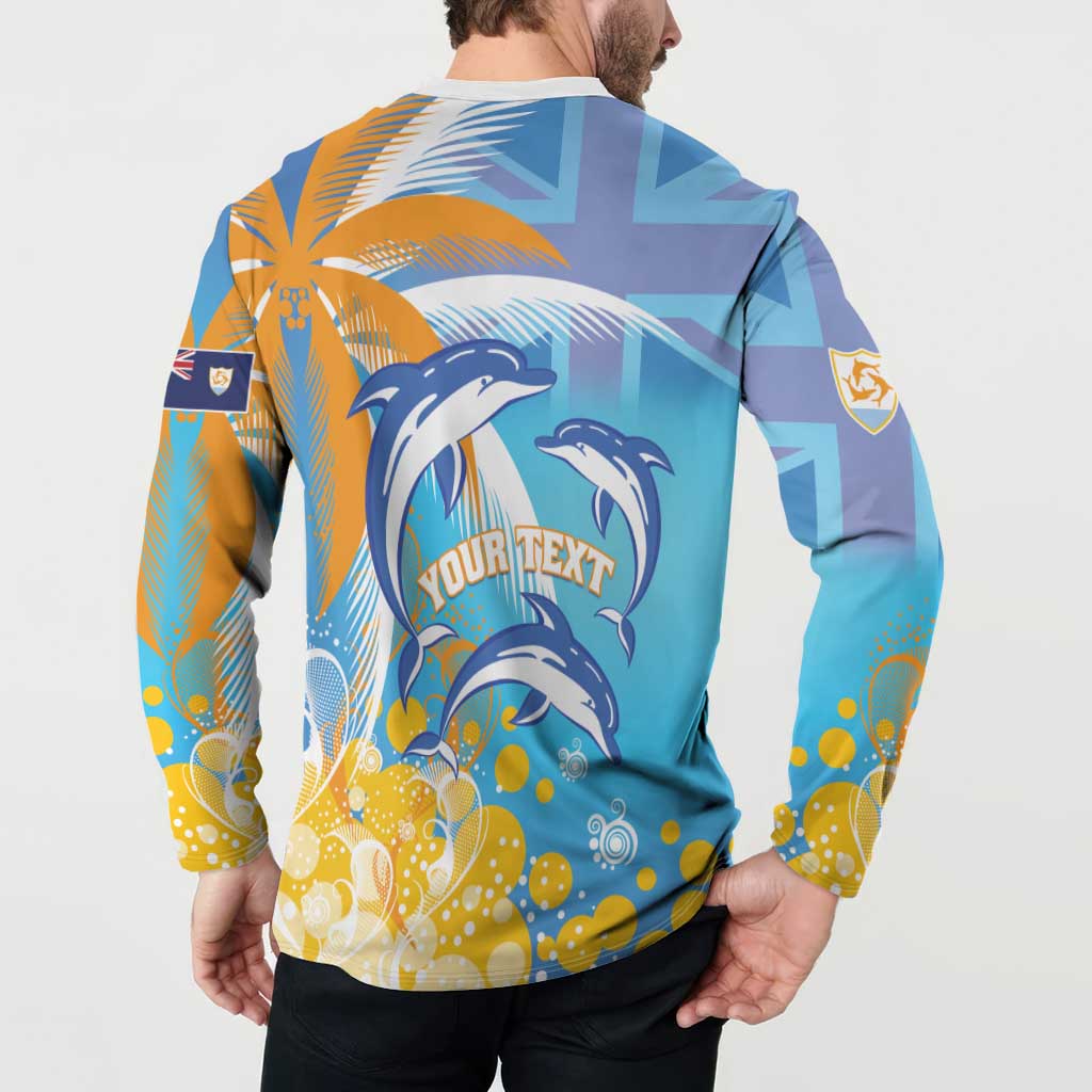 Personalised Anguilla 3 Dolphins Button Sweatshirt Summer Stylized