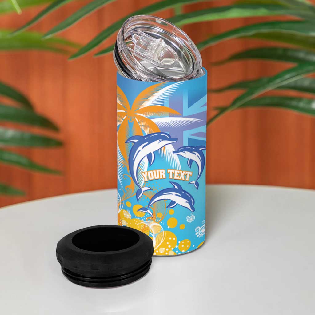 Personalised Anguilla 3 Dolphins 4 in 1 Can Cooler Tumbler Summer Stylized