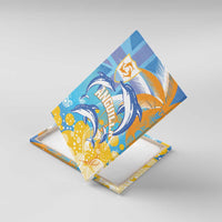 Anguilla 3 Dolphins Canvas Wall Art Summer Stylized