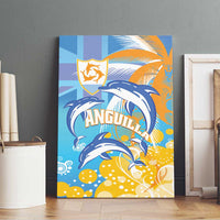 Anguilla 3 Dolphins Canvas Wall Art Summer Stylized