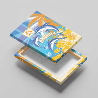 Anguilla 3 Dolphins Canvas Wall Art Summer Stylized