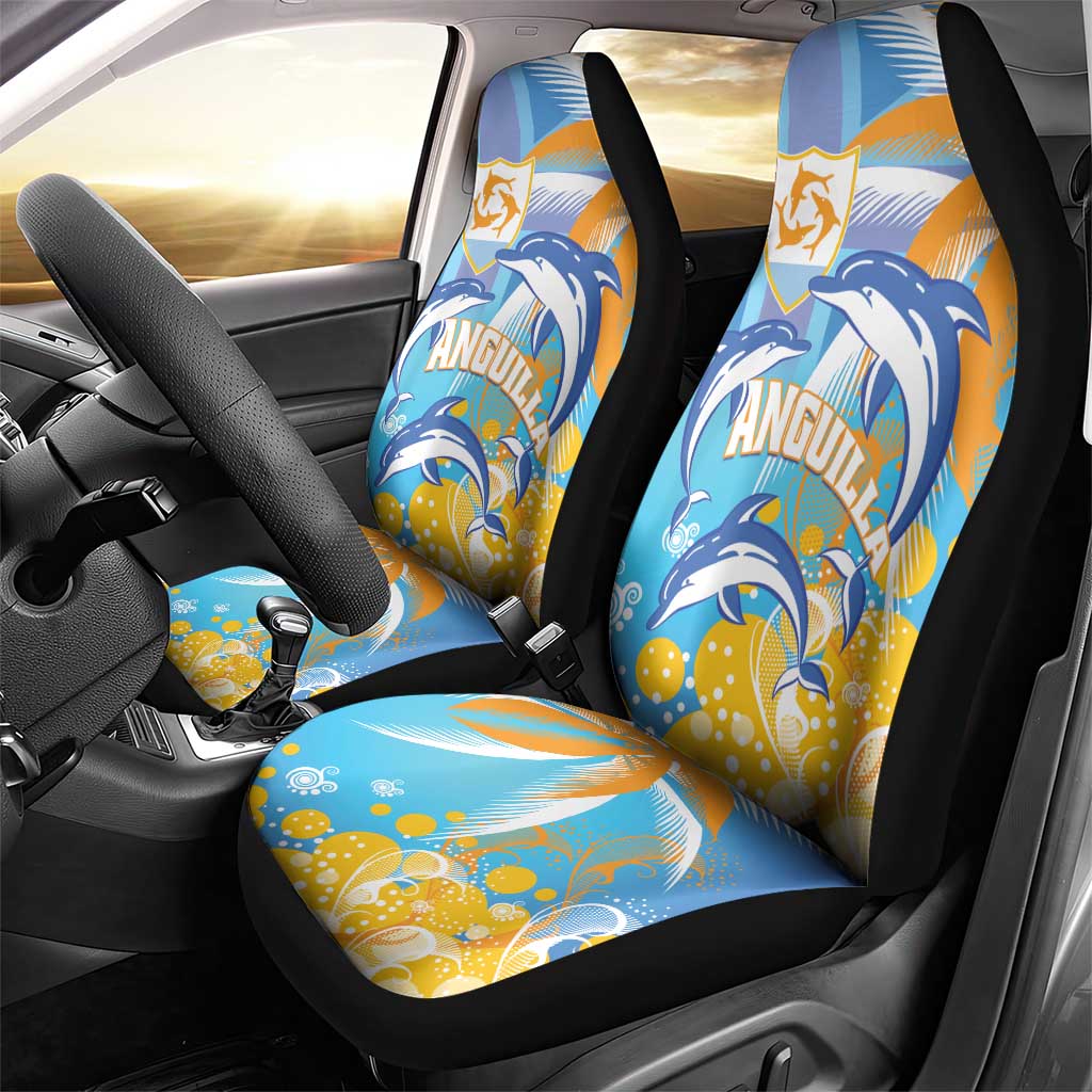 Anguilla 3 Dolphins Car Seat Cover Summer Stylized