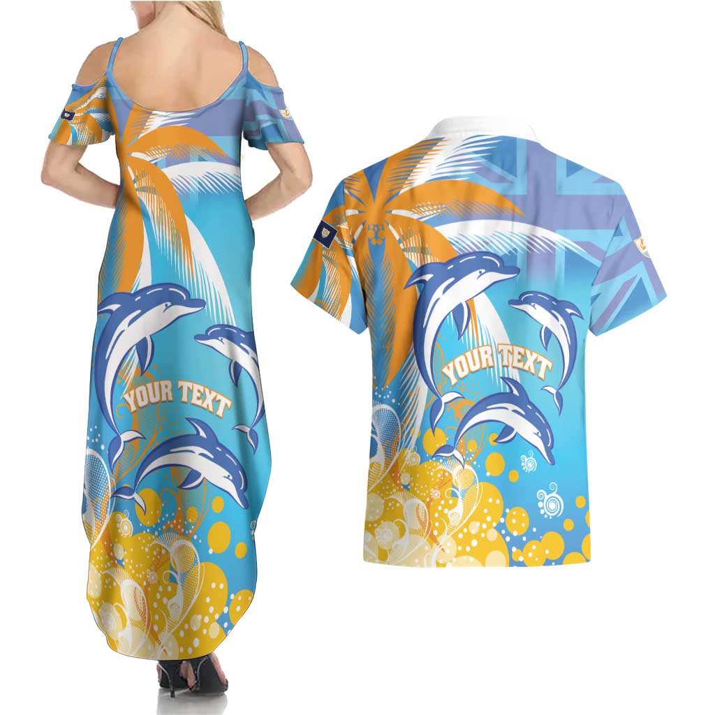Personalised Anguilla 3 Dolphins Couples Matching Summer Maxi Dress and Hawaiian Shirt Summer Stylized