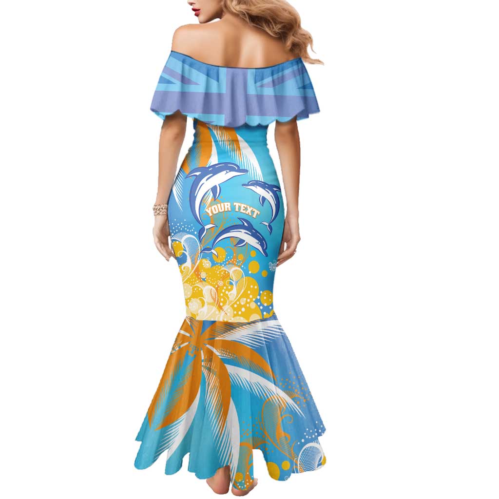 Personalised Anguilla 3 Dolphins Family Matching Mermaid Dress and Hawaiian Shirt Summer Stylized