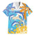 Personalised Anguilla 3 Dolphins Family Matching Off The Shoulder Long Sleeve Dress and Hawaiian Shirt Summer Stylized