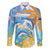 Personalised Anguilla 3 Dolphins Family Matching Off The Shoulder Long Sleeve Dress and Hawaiian Shirt Summer Stylized