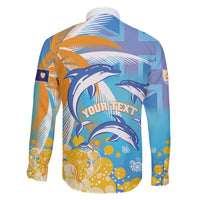 Personalised Anguilla 3 Dolphins Family Matching Off The Shoulder Long Sleeve Dress and Hawaiian Shirt Summer Stylized