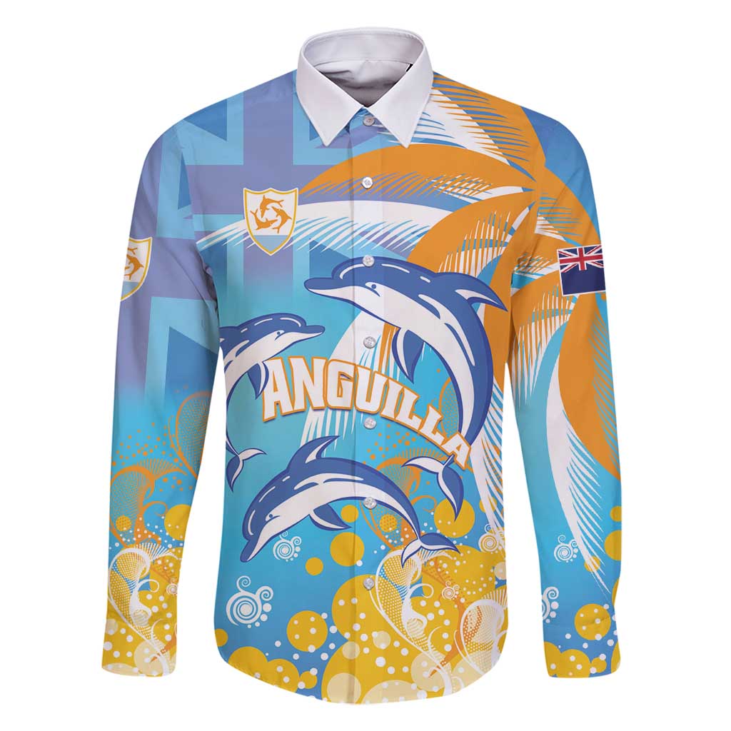 Personalised Anguilla 3 Dolphins Family Matching Off Shoulder Maxi Dress and Hawaiian Shirt Summer Stylized