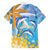 Personalised Anguilla 3 Dolphins Family Matching Off Shoulder Short Dress and Hawaiian Shirt Summer Stylized