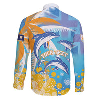 Personalised Anguilla 3 Dolphins Family Matching Off Shoulder Short Dress and Hawaiian Shirt Summer Stylized
