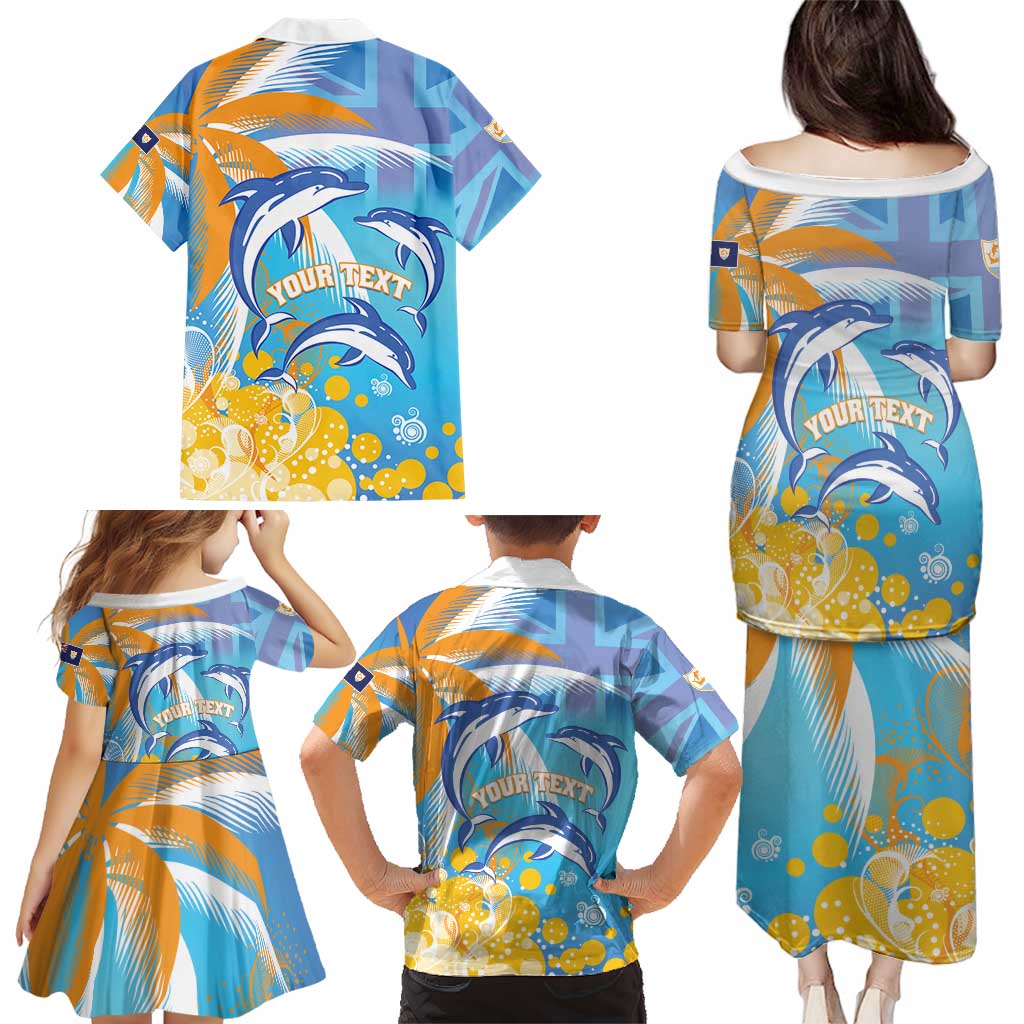 Personalised Anguilla 3 Dolphins Family Matching Puletasi and Hawaiian Shirt Summer Stylized