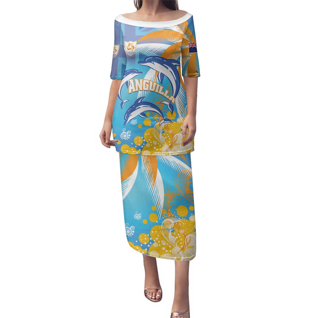 Personalised Anguilla 3 Dolphins Family Matching Puletasi and Hawaiian Shirt Summer Stylized