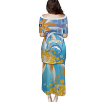 Personalised Anguilla 3 Dolphins Family Matching Puletasi and Hawaiian Shirt Summer Stylized