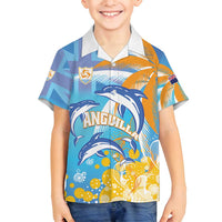 Personalised Anguilla 3 Dolphins Family Matching Tank Maxi Dress and Hawaiian Shirt Summer Stylized
