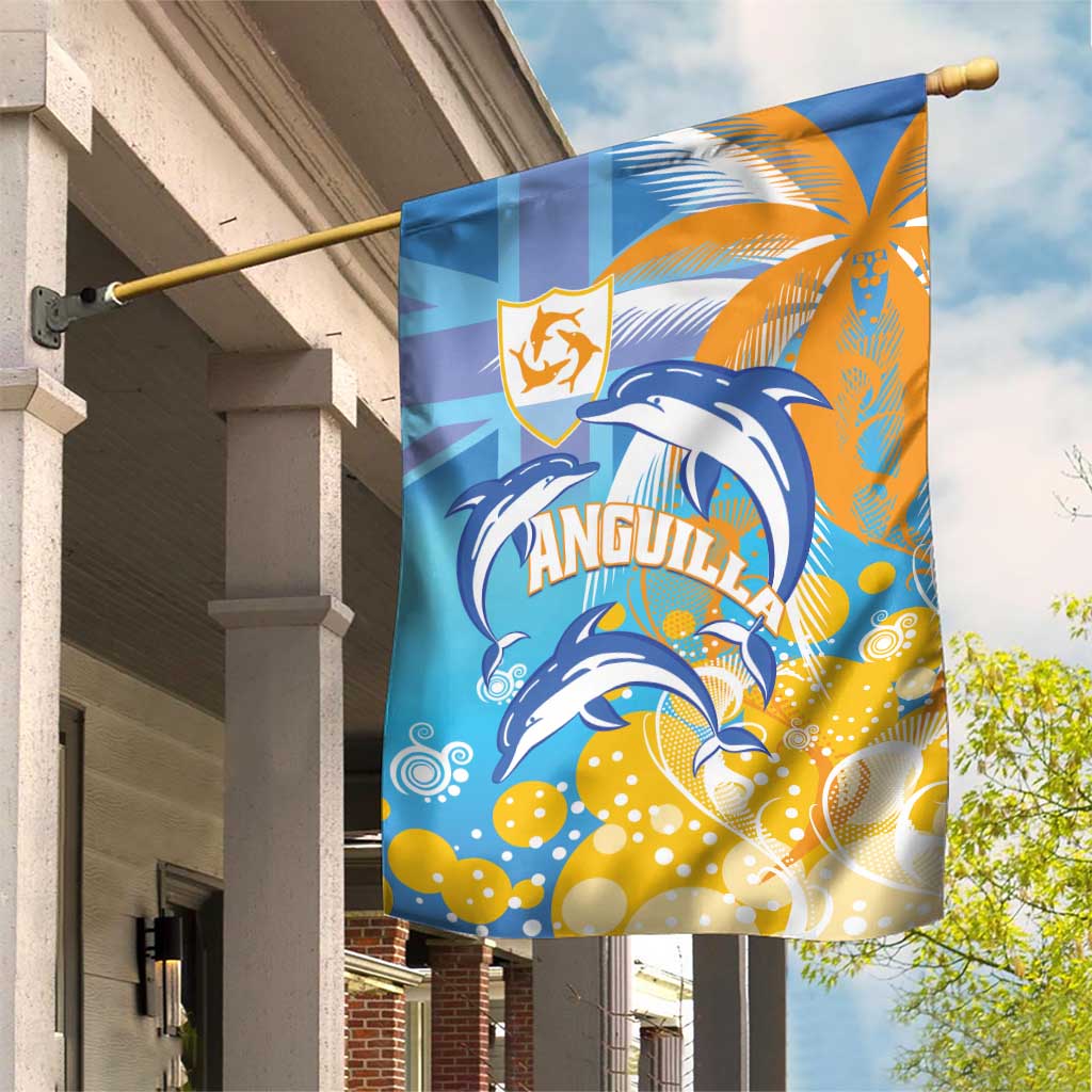 Anguilla 3 Dolphins Garden Flag Summer Stylized