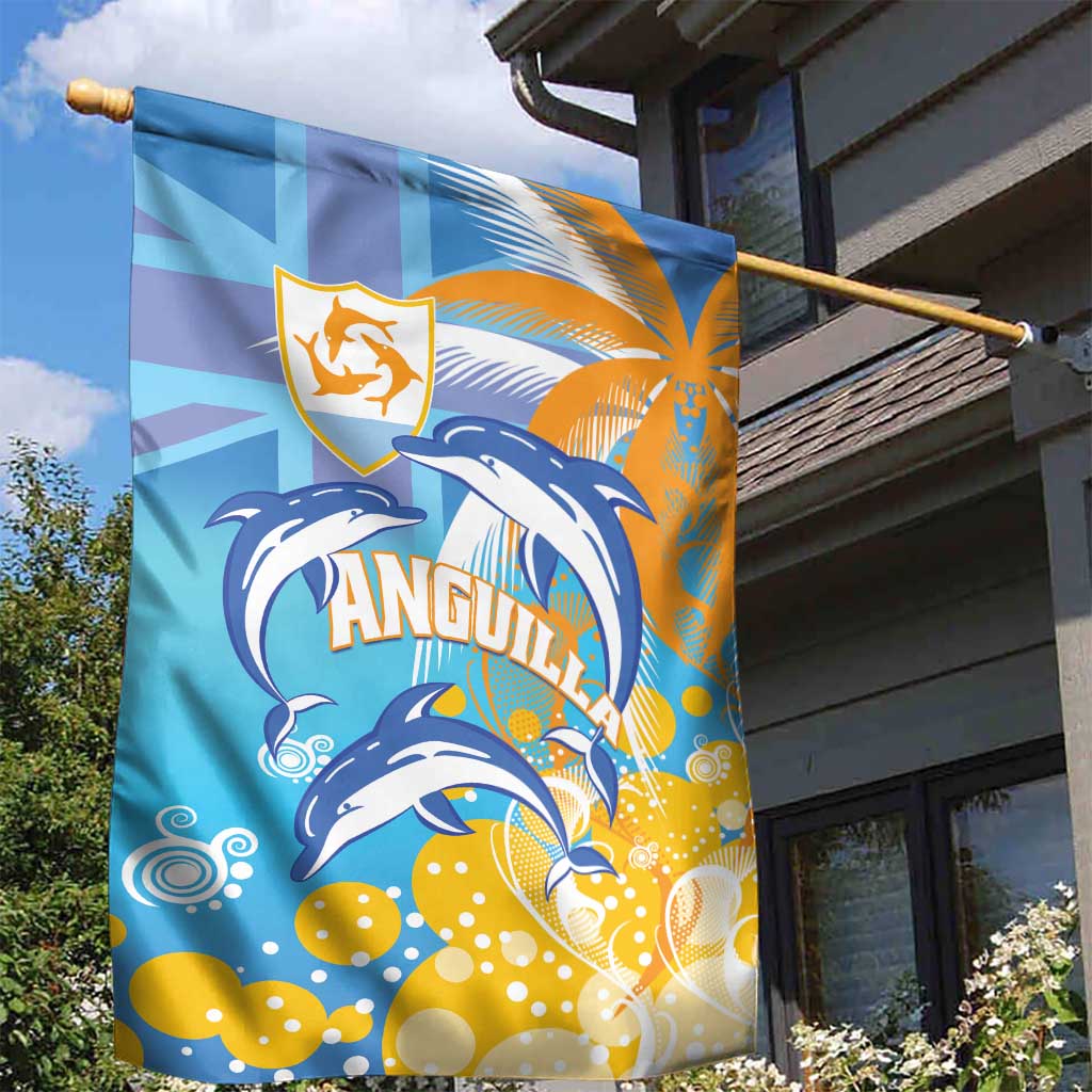 Anguilla 3 Dolphins Garden Flag Summer Stylized