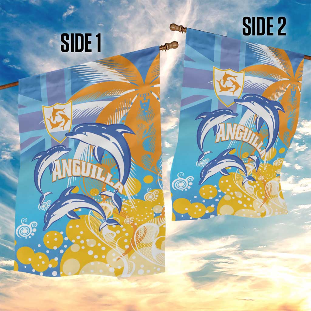 Anguilla 3 Dolphins Garden Flag Summer Stylized