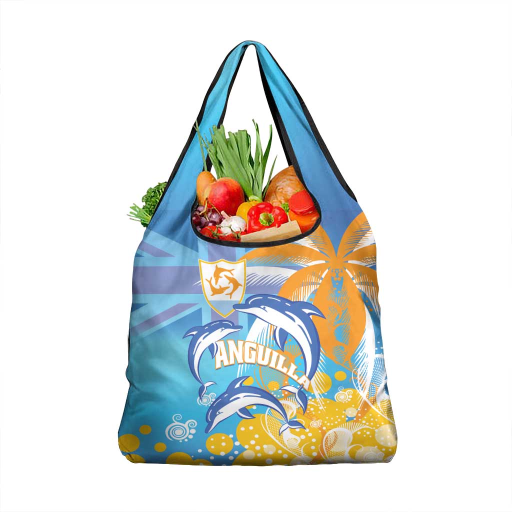 Anguilla 3 Dolphins Grocery Bag Summer Stylized