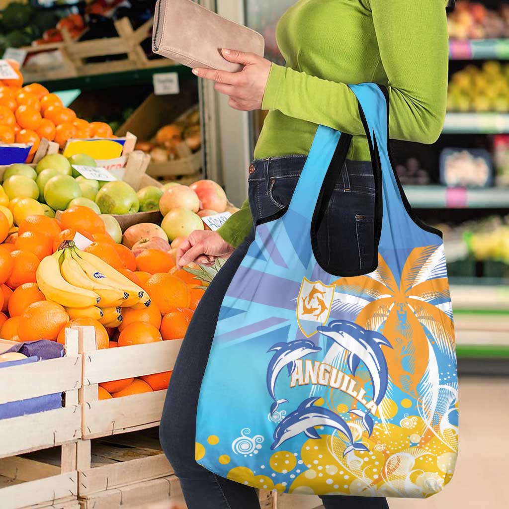 Anguilla 3 Dolphins Grocery Bag Summer Stylized