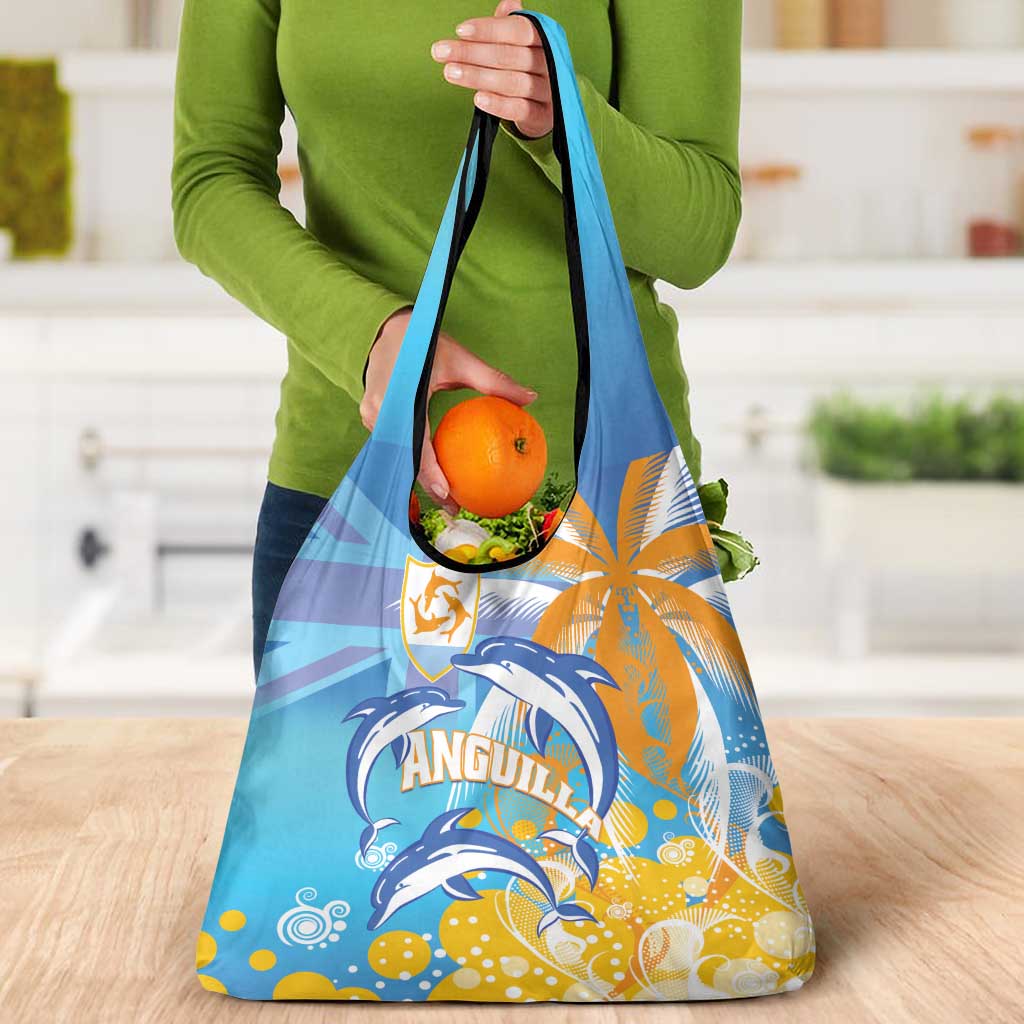 Anguilla 3 Dolphins Grocery Bag Summer Stylized