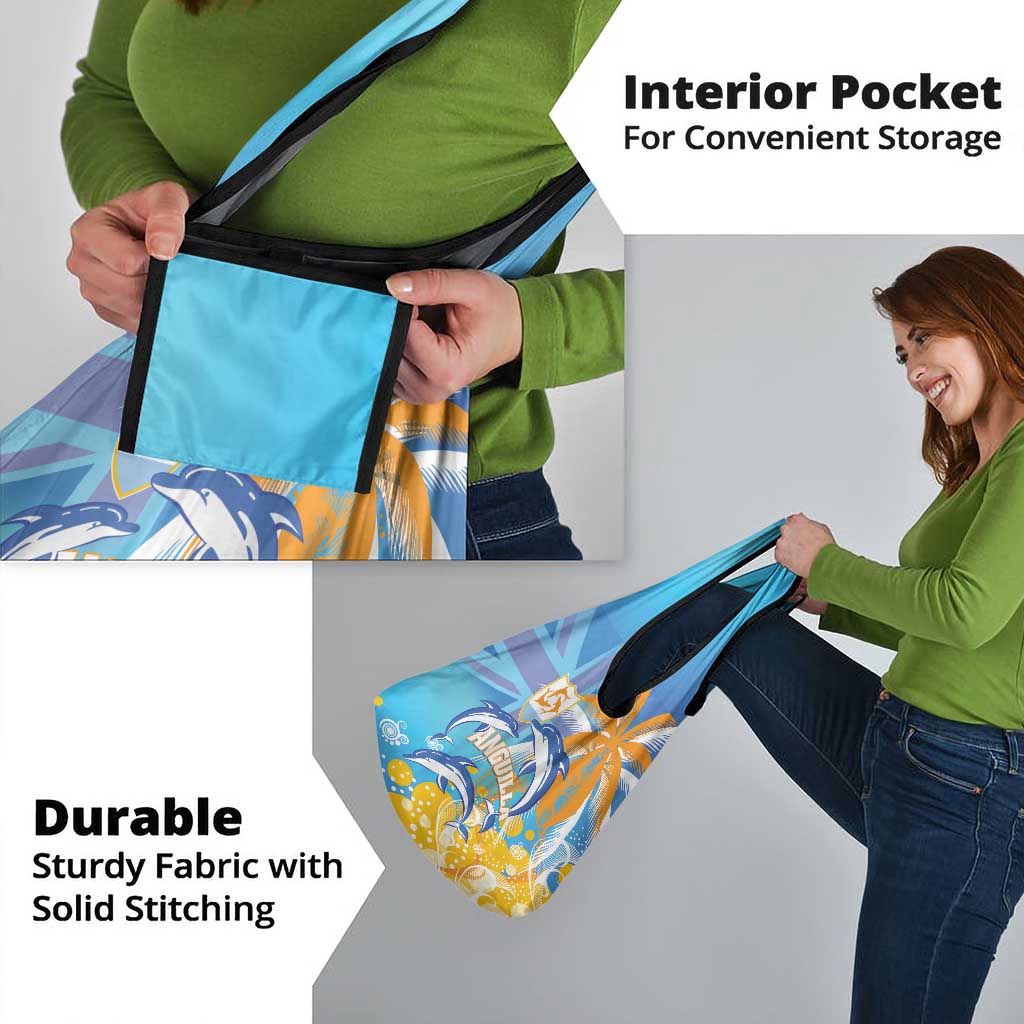 Anguilla 3 Dolphins Grocery Bag Summer Stylized