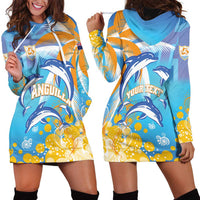 Personalised Anguilla 3 Dolphins Hoodie Dress Summer Stylized