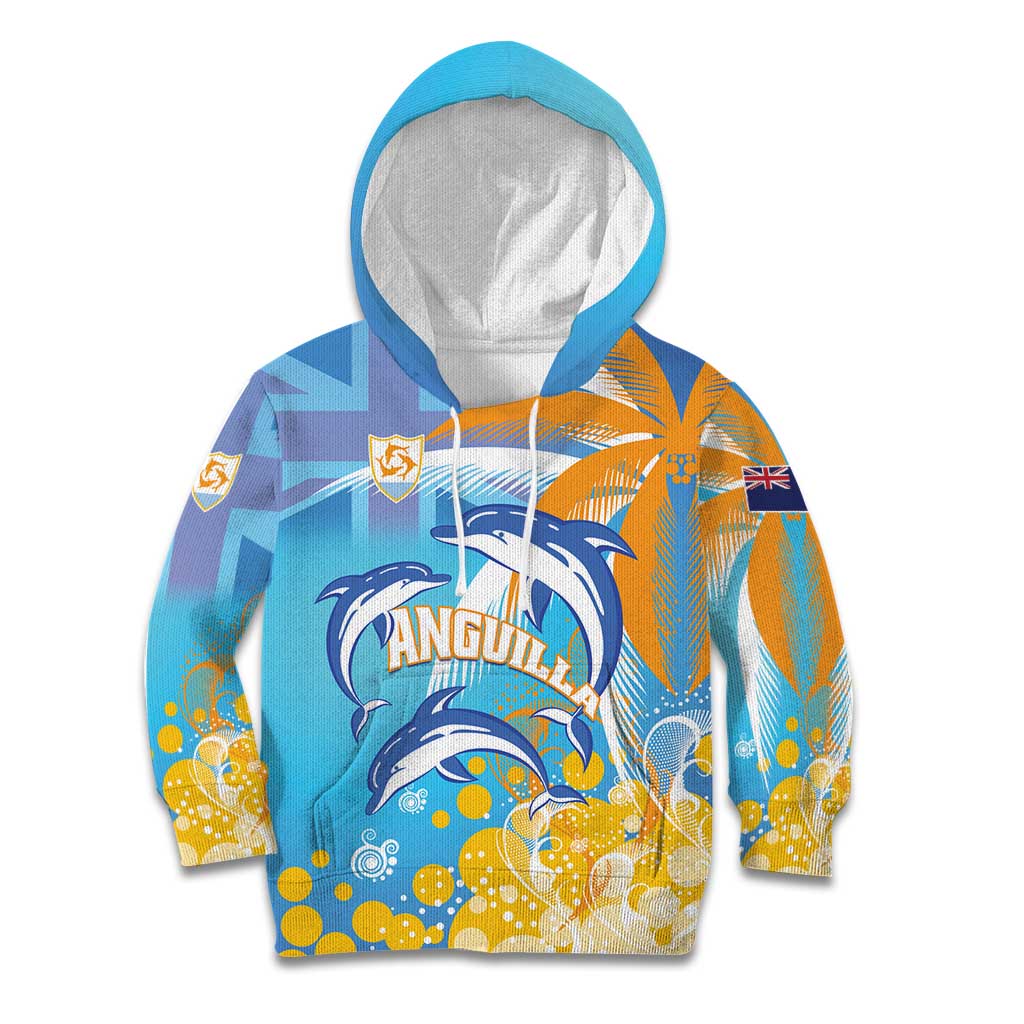 Personalised Anguilla 3 Dolphins Kid Hoodie Summer Stylized