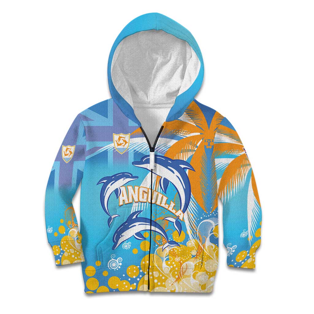 Personalised Anguilla 3 Dolphins Kid Hoodie Summer Stylized